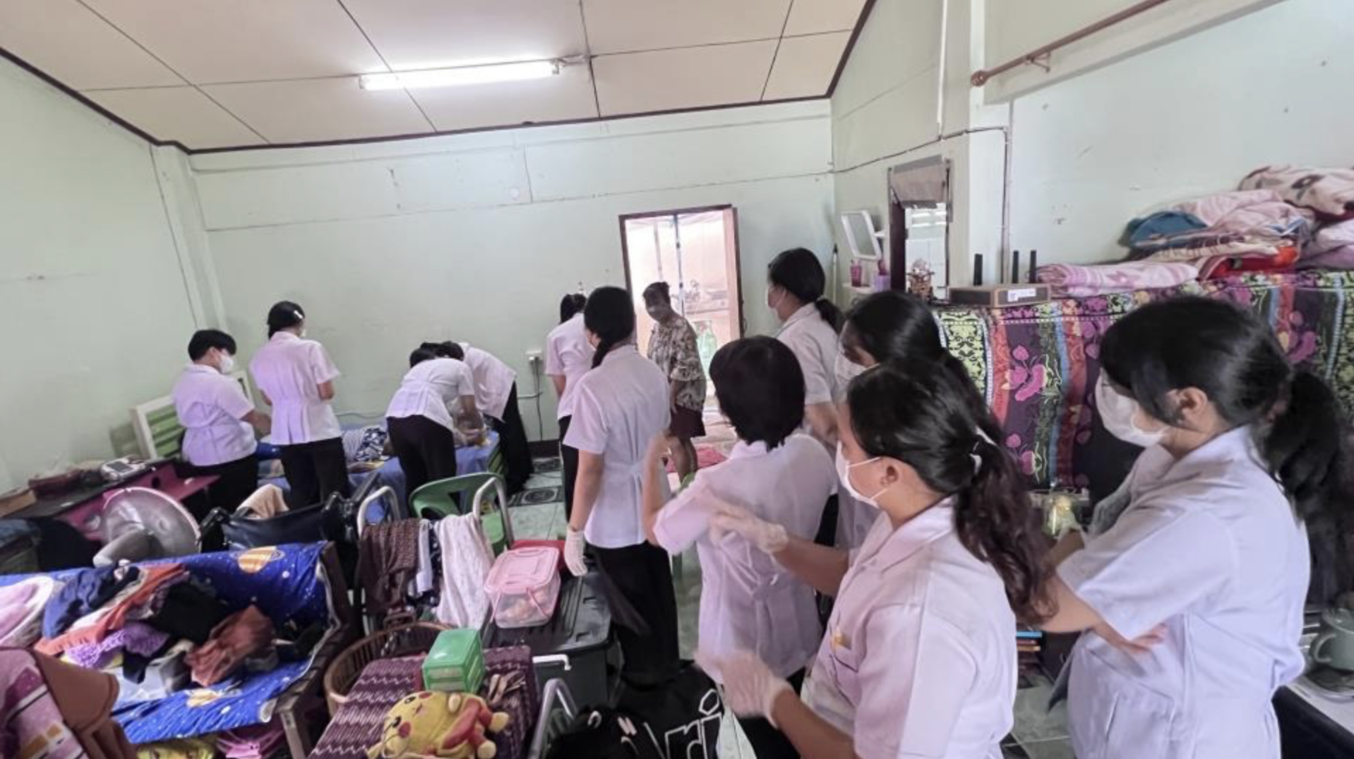 Fourth-year physiotherapy students conducting Community Physiotherapy 2 activities at Ban Sri Don Kaew