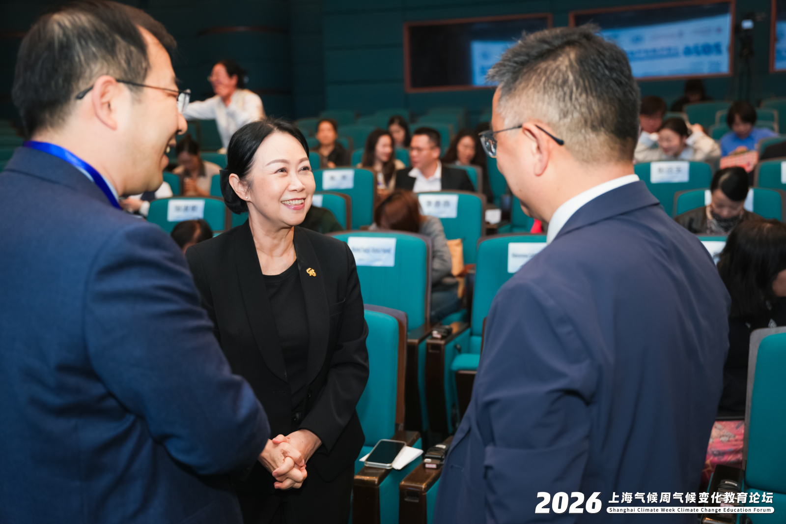 University of Phayao representatives greeting international delegates at the 2026 Shanghai Climate Week